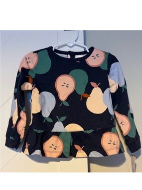 Carter's Pear Print Long Sleeve Peplum Top NWT Size 24 months